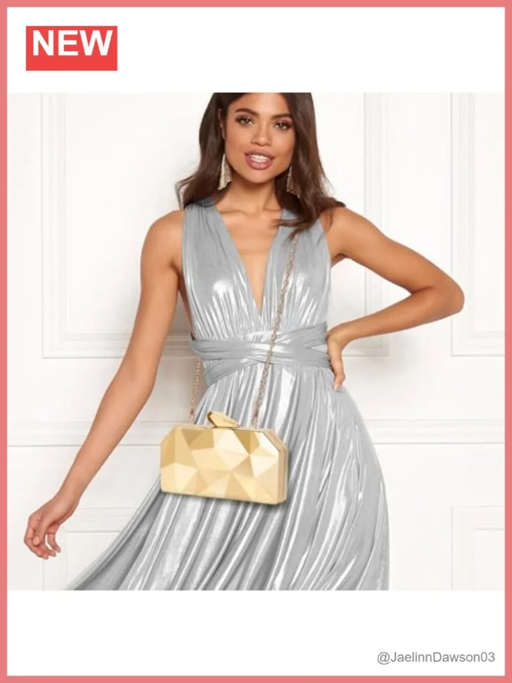 Geometric Evening Clutch, Metallic Gold Bags for Wedding, Party & Formal